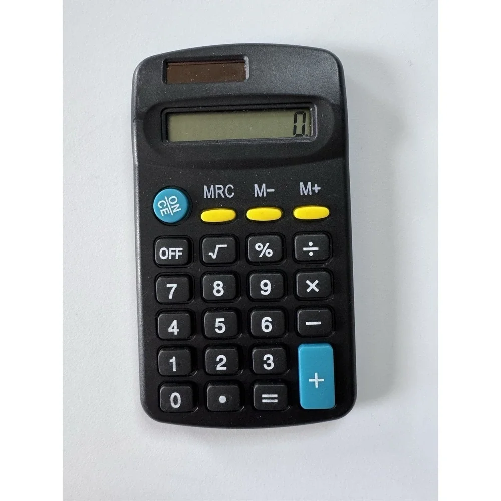 SMALL MINI POCKET CALCULATOR School Office 8 Digit Solar Power Set Of 10 Tested